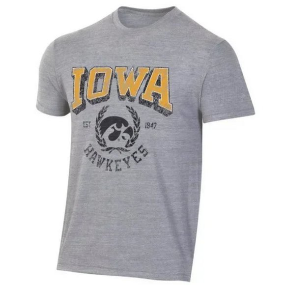 NCAA Iowa Hawkeyes Men's Gray Triblend T-Shirt S 34/36 - Picture 1 of 3